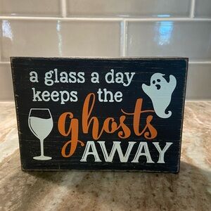 Halloween Wine Sign with Ghost Design